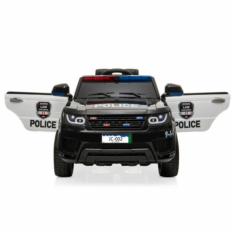 Load image into Gallery viewer, 12V Electric Police Car Ride-On SUV for Kids with Music, Lights, Horn, and Remote Control

