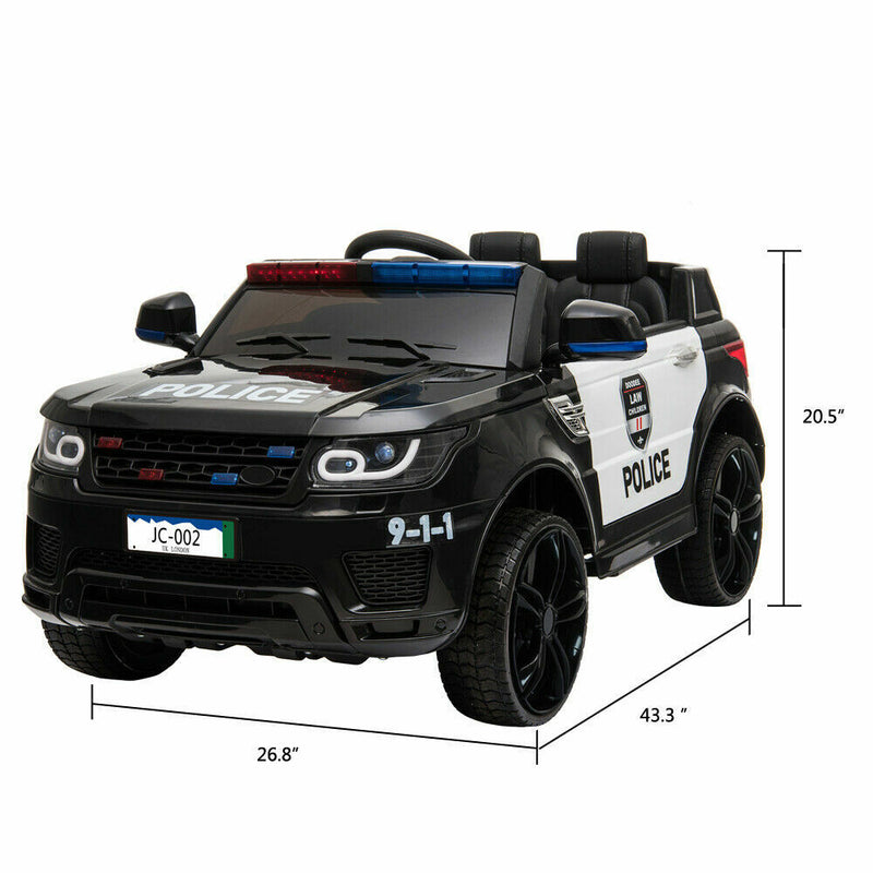 Load image into Gallery viewer, 12V Electric Police Car Ride-On SUV for Kids with Music, Lights, Horn, and Remote Control
