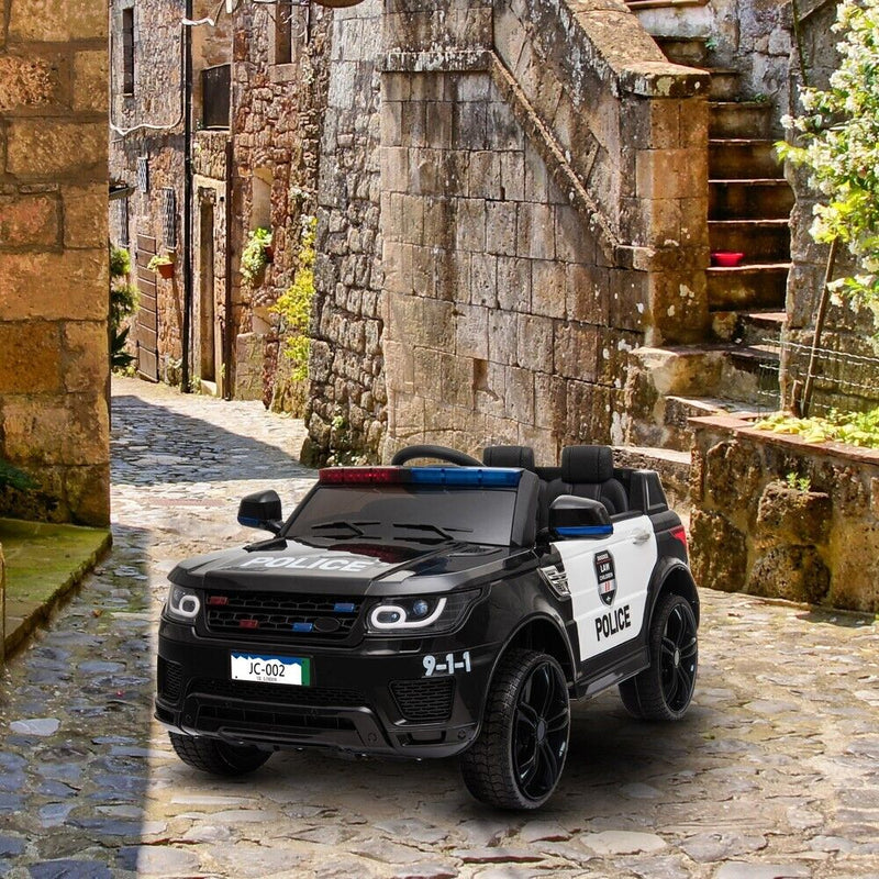Load image into Gallery viewer, 12V Electric Police Car Ride-On SUV for Kids with Remote Control - Black
