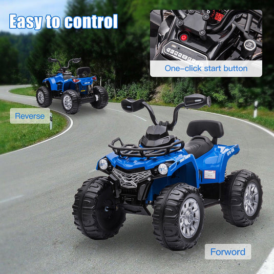 12V Electric Quad ATV for Kids with Fat Tires - Battery Powered 4-Wheeler Truck