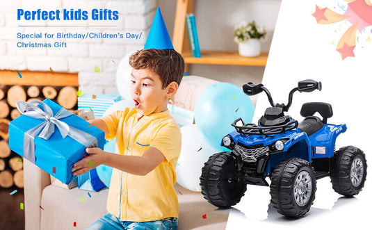 12V Electric Quad ATV for Kids with Fat Tires - Battery Powered 4-Wheeler Truck