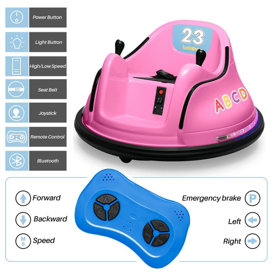 12V Electric Remote Control Bumper Car Ride-On Toy for Kids - New and Improved Version with Enhanced Safety Features
