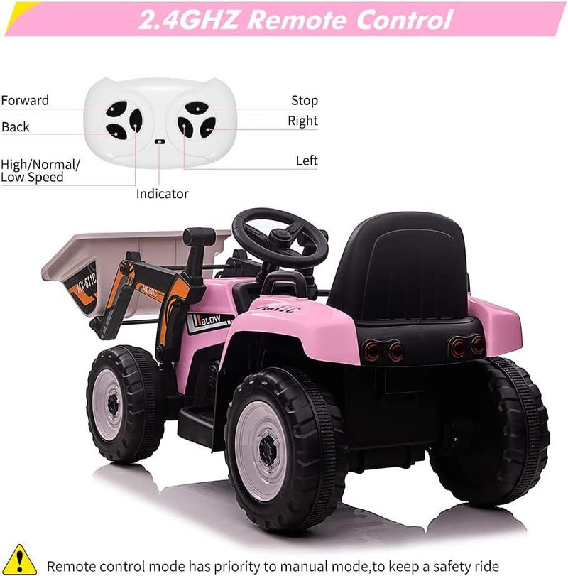 Load image into Gallery viewer, 12V Electric Ride On Car for Kids with Bluetooth Remote and Bucket Control

