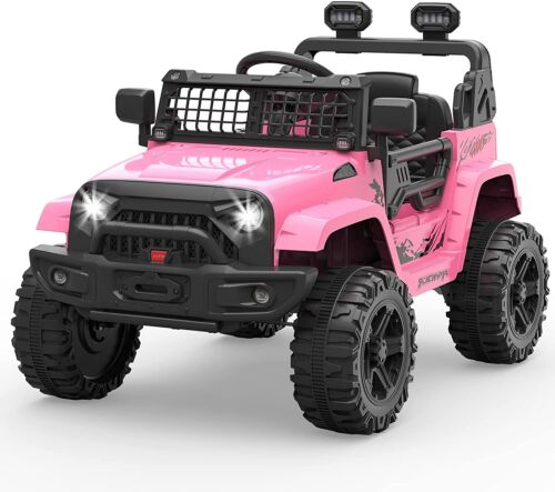 12V Electric Ride On Car for Kids with Bluetooth Remote Control - 2 Speeds, Pink