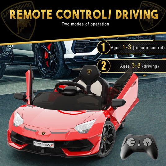 12V Electric Ride-On Car for Kids with Remote Control, LED Lights, and 2 Speed Options - Perfect Gift for Children