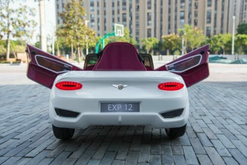 Load image into Gallery viewer, 12V Electric Ride-On Car for Kids with Remote Control, LED Lights, and MP3 Player - Bentley Style in White
