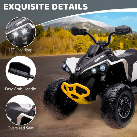 12V Electric Ride-On Car for Kids with Remote Control, LED Lights, and Music