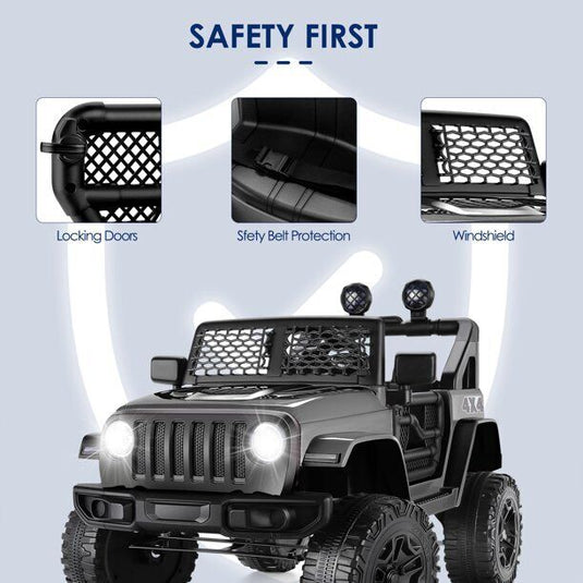 12V Electric Ride-On Car for Kids with Remote Control, MP3 Player, and LED Lights - Perfect Gift Toy