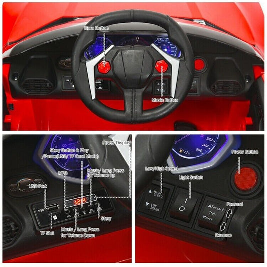 12V Electric Ride-On Car for Toddlers with Remote Control and Lights