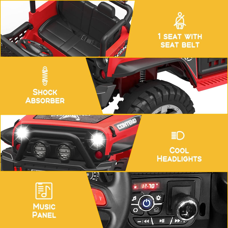 Load image into Gallery viewer, 12V Electric Ride-On Car Truck for Kids with Remote Control, Safety Belt, and MP3 Player
