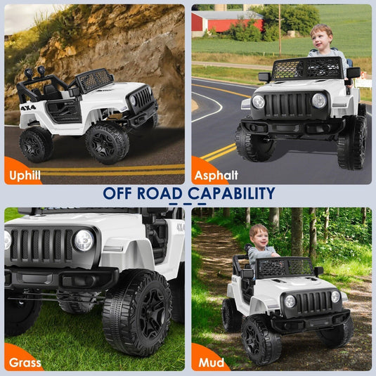 12V Electric Ride-On Car Trucks for Kids with Remote Control, MP3 & LED Lights