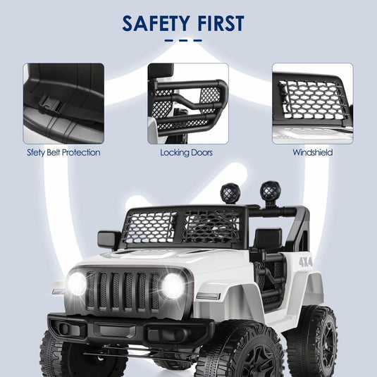 12V Electric Ride-On Car Trucks for Kids with Remote Control, MP3 & LED Lights