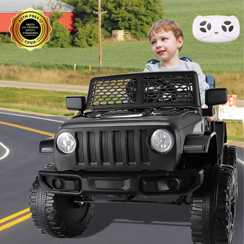 Load image into Gallery viewer, 12V Electric Ride-On Car with MP3, Lights, and Remote Control - Black
