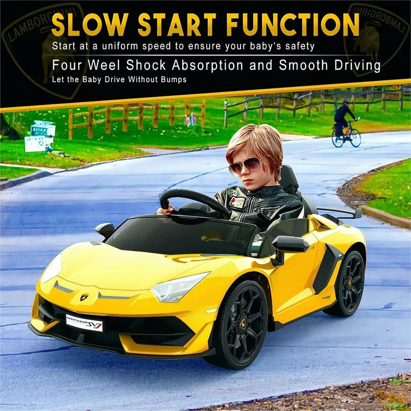 Load image into Gallery viewer, 12V Electric Sports Car for Kids - Yellow Ride-On with Remote Control
