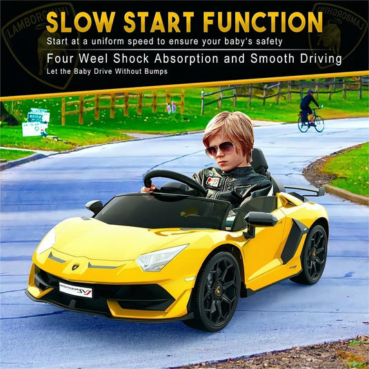 Electric Sports Car for Kids with 2 Speeds and LED Lights - 12V Ride-On Vehicle with Remote Control