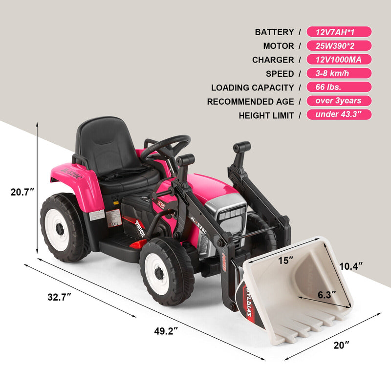 Load image into Gallery viewer, 12V Electric Ride On Excavator Digger with Bluetooth Music and Remote Control - 3 Speeds and Light Effects Included
