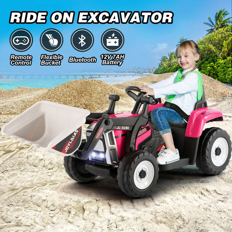 Load image into Gallery viewer, 12V Electric Ride On Excavator Digger with Bluetooth Music and Remote Control - 3 Speeds and Light Effects Included
