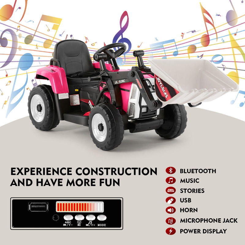 Load image into Gallery viewer, 12V Electric Ride On Excavator Digger with Bluetooth Music and Remote Control - 3 Speeds and Light Effects Included
