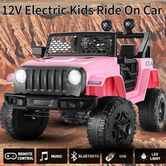 12V Electric Ride On Jeep Car for Kids with MP3 Music, Lights, and Remote Control