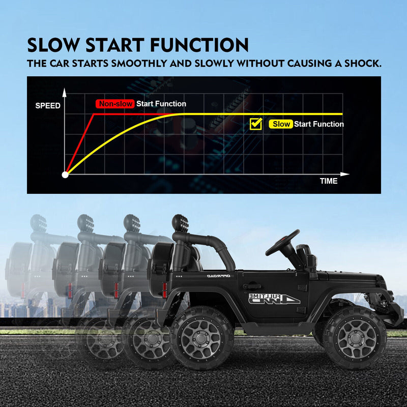 Load image into Gallery viewer, 12V Electric Ride-On Jeep for Kids with LED Lights, Music, and Bluetooth Remote Control
