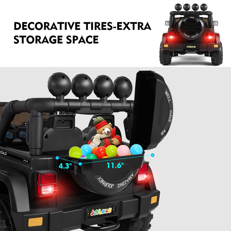 Load image into Gallery viewer, 12V Electric Ride-On Jeep for Kids with LED Lights, Music, and Bluetooth Remote Control
