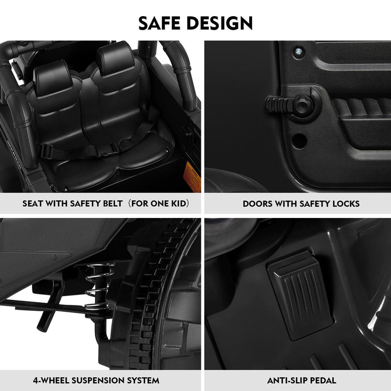 Load image into Gallery viewer, 12V Electric Ride-On Jeep for Kids with LED Lights, Music, and Bluetooth Remote Control
