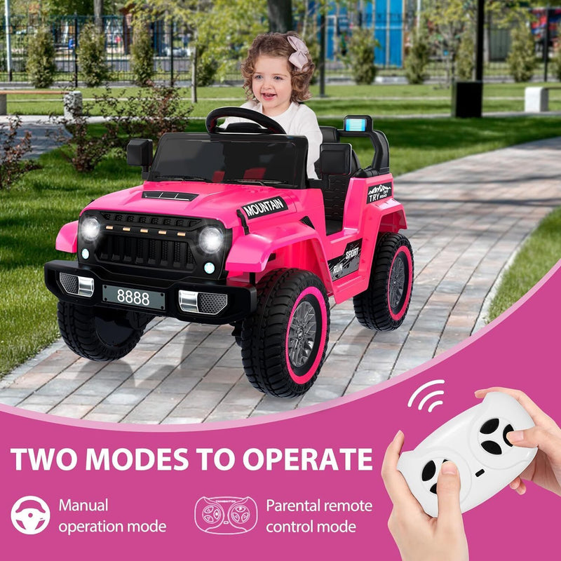 Load image into Gallery viewer, 12V Electric Ride On Jeep Toy Car for Kids with Remote Control, Music, and LED Lights - 3 Speed Options
