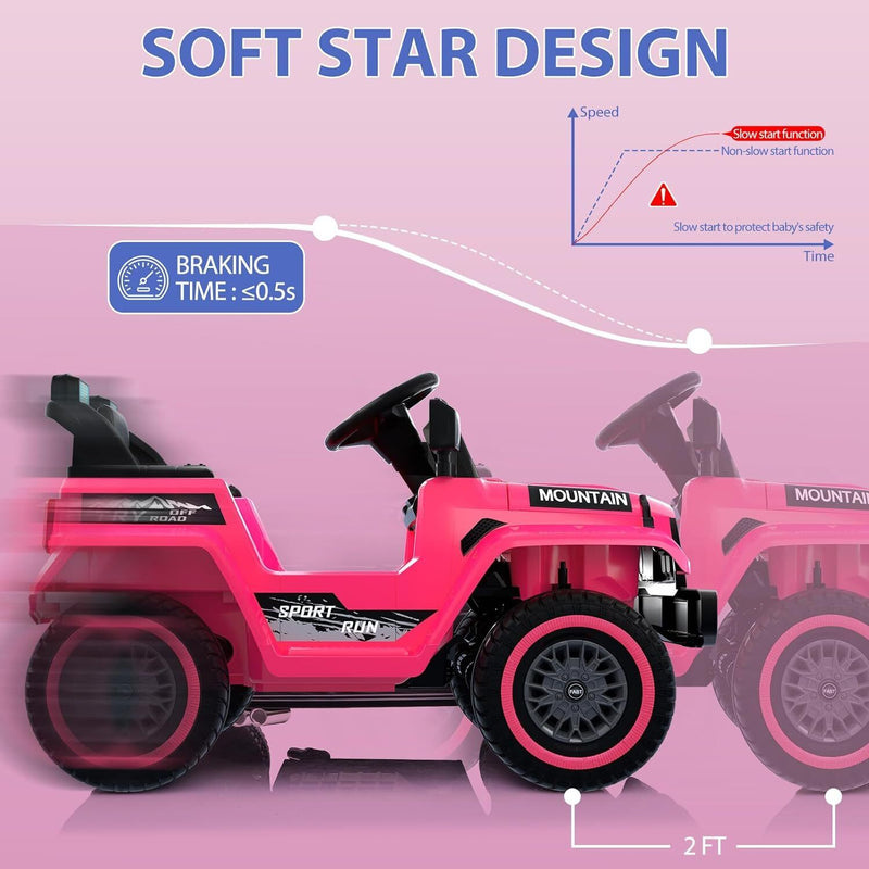 Load image into Gallery viewer, 12V Electric Ride On Jeep Toy Car for Kids with Remote Control, Music, and LED Lights - 3 Speed Options
