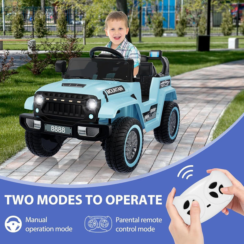 Load image into Gallery viewer, 12V Electric Ride On Jeep Toy Car for Kids with Remote Control, Music, and LED Lights - 3 Speed Options

