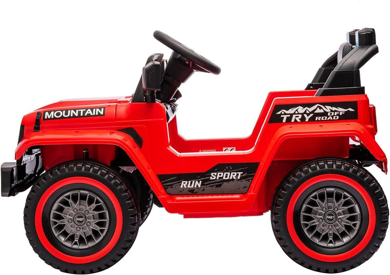 Load image into Gallery viewer, Red Electric 12V Battery Kids Ride On Jeep with Remote Control and Music - 3 Speed Options

