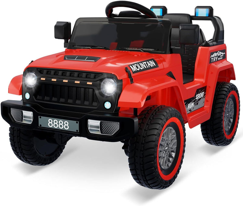 Load image into Gallery viewer, Red Electric 12V Battery Kids Ride On Jeep with Remote Control and Music - 3 Speed Options

