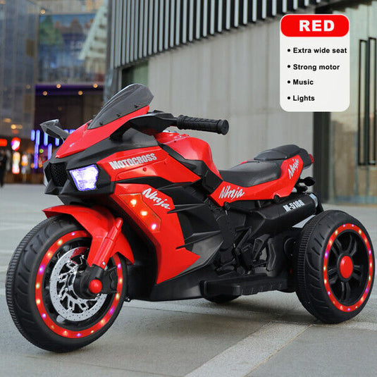 12V Electric Ride On Motorcycle for Kids with LED Lights