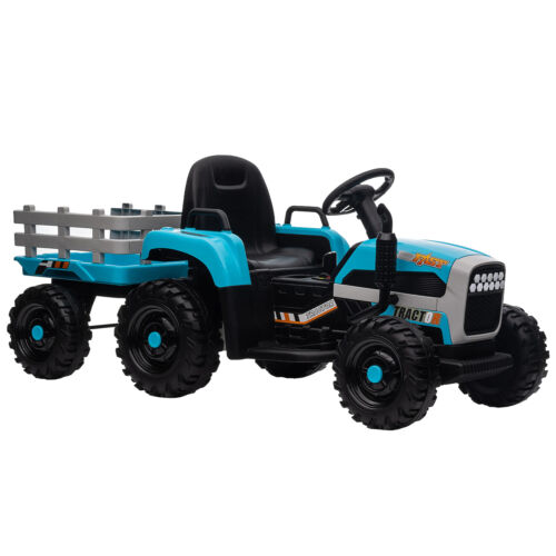 Load image into Gallery viewer, 12V Electric Ride On Toy Tractor with Trailer for Kids - Remote Controlled
