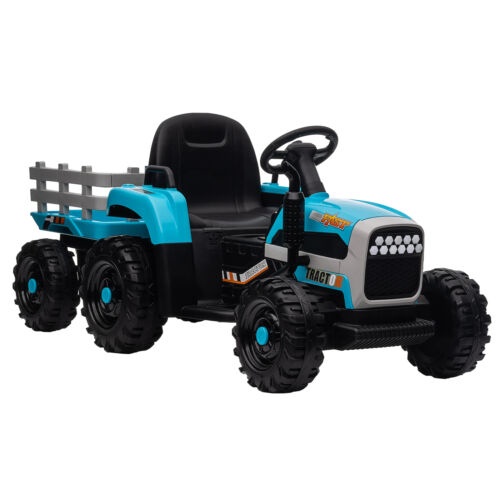 Load image into Gallery viewer, 12V Electric Ride On Toy Tractor with Trailer for Kids - Remote Controlled
