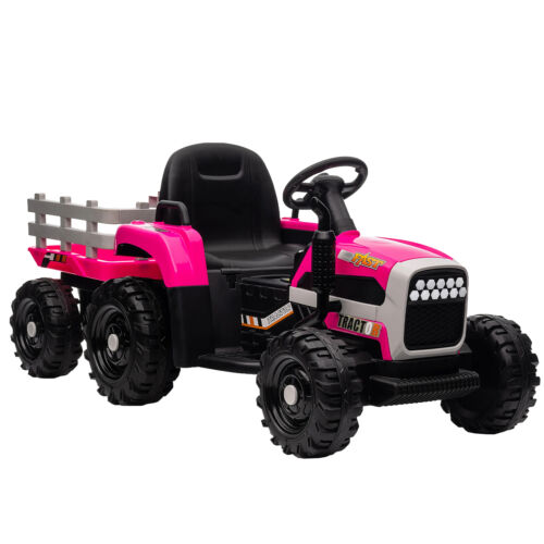 Load image into Gallery viewer, 12V Electric Ride On Toy Tractor with Trailer for Kids - Remote Controlled

