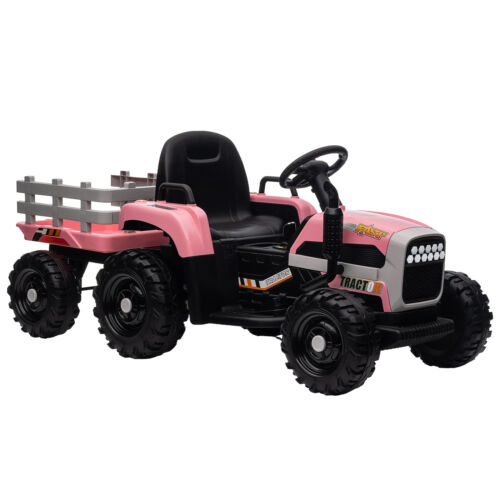 Load image into Gallery viewer, 12V Electric Ride On Toy Tractor with Trailer for Kids - Remote Controlled
