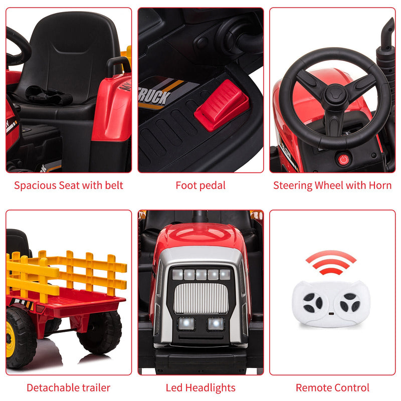 Load image into Gallery viewer, 12V Electric Ride on Tractor for Kids with Remote Control - Battery Powered Vehicle
