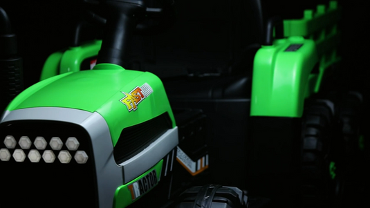 12V Electric Ride-On Tractor for Kids with Remote Control and Trailer Attachment