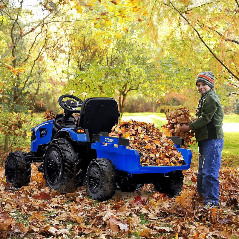 Load image into Gallery viewer, 12V Electric Ride On Tractor Toy with Remote Control, Trailer, and LED Light - Perfect Gift for Kids

