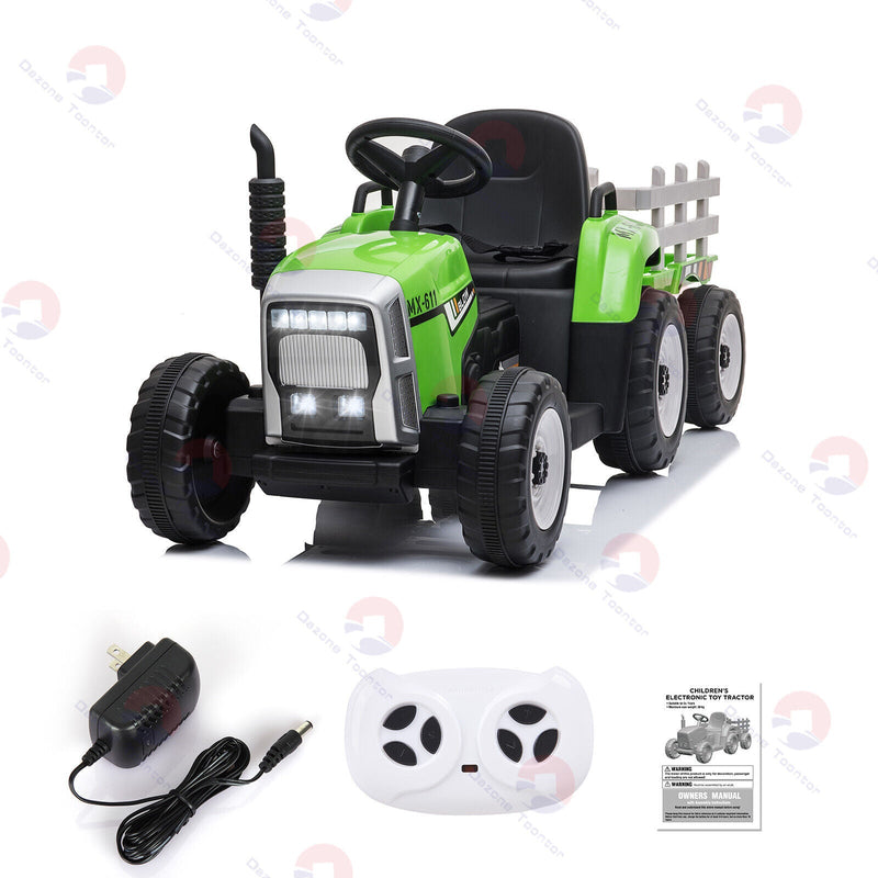 Load image into Gallery viewer, 12V Electric Ride-On Tractor with Trailer and Remote Control for Toddlers
