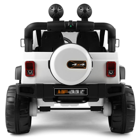 Electric 3-Speed Kids Ride-On Car with MP3, LED Lights, and Remote Control - White