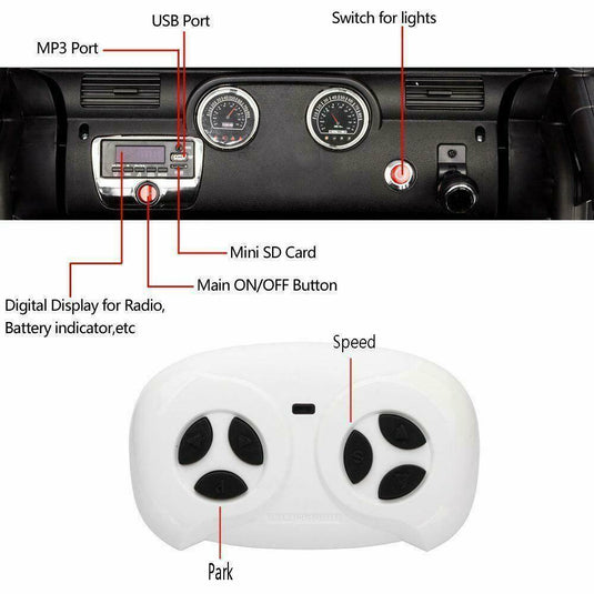 12V Electric Ride-On Truck for Kids with MP3, USB, and LED Lights - Available in 4 Colors!