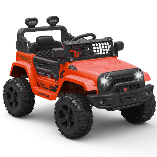 12V Electric Ride-On Truck for Kids with Remote Control, 2 Speeds, and LED Lights