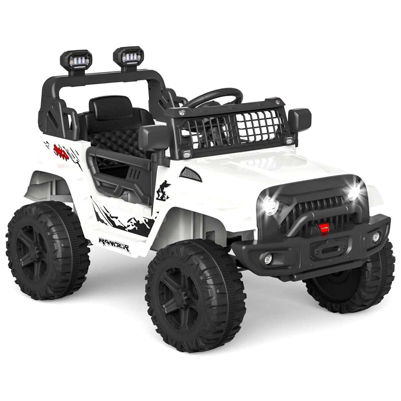 Load image into Gallery viewer, 12V Electric Ride-On Truck for Kids with Remote Control - 2 Speeds, White
