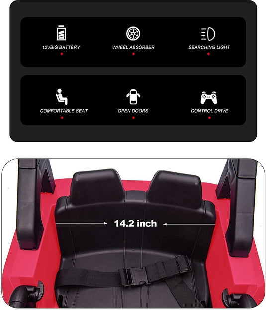 12V Electric Ride On Truck for Kids with Remote Control and LED Lights