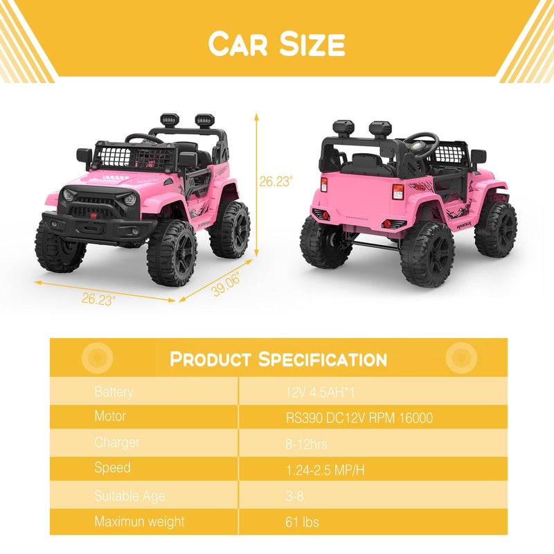 Load image into Gallery viewer, 12V Electric Ride Truck with Remote Control and LED Lights
