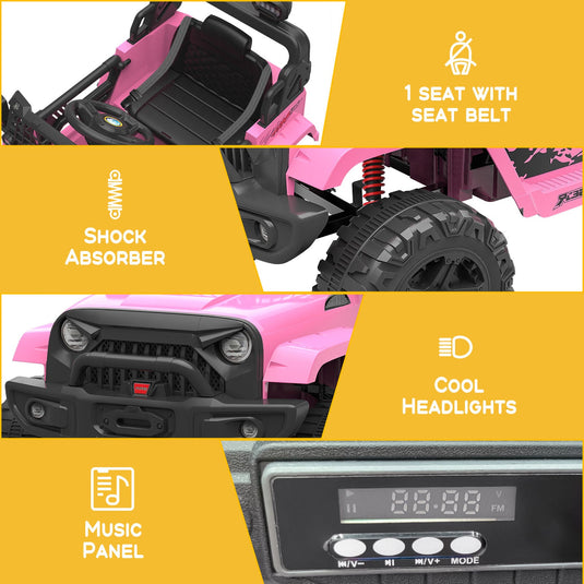 12V Electric Ride Truck with Remote Control and LED Lights