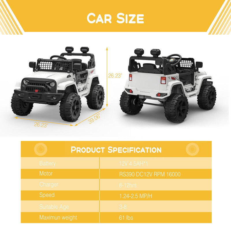 Load image into Gallery viewer, 12V Electric Ride Truck with Remote Control and LED Lights
