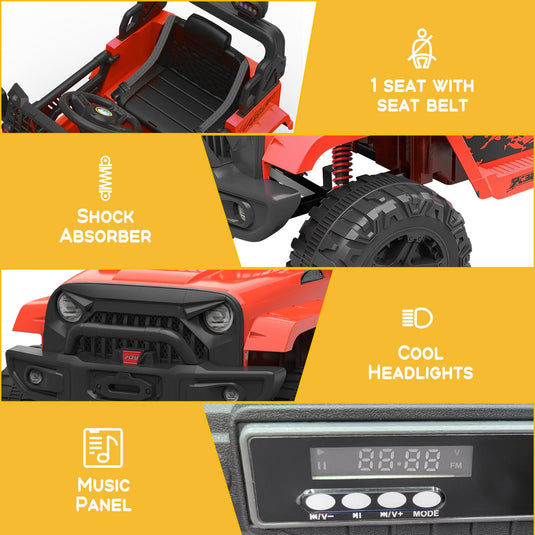 12V Electric Ride Truck with Remote Control and LED Lights