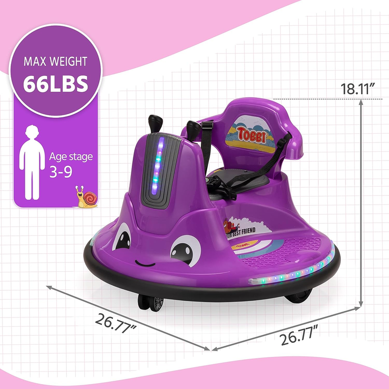 Load image into Gallery viewer, 12V Electric Snail Bumper Car Ride-On Toy for Kids - Battery Powered Vehicle
